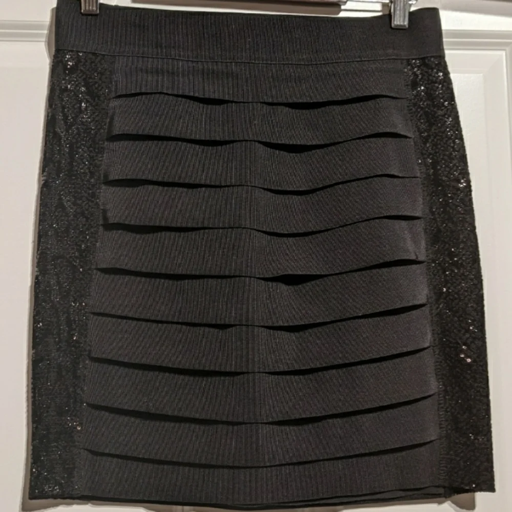 Tory Burch Black Antiscia Sequin Side Bandage Bodycon Skirt - NWOT - Size M